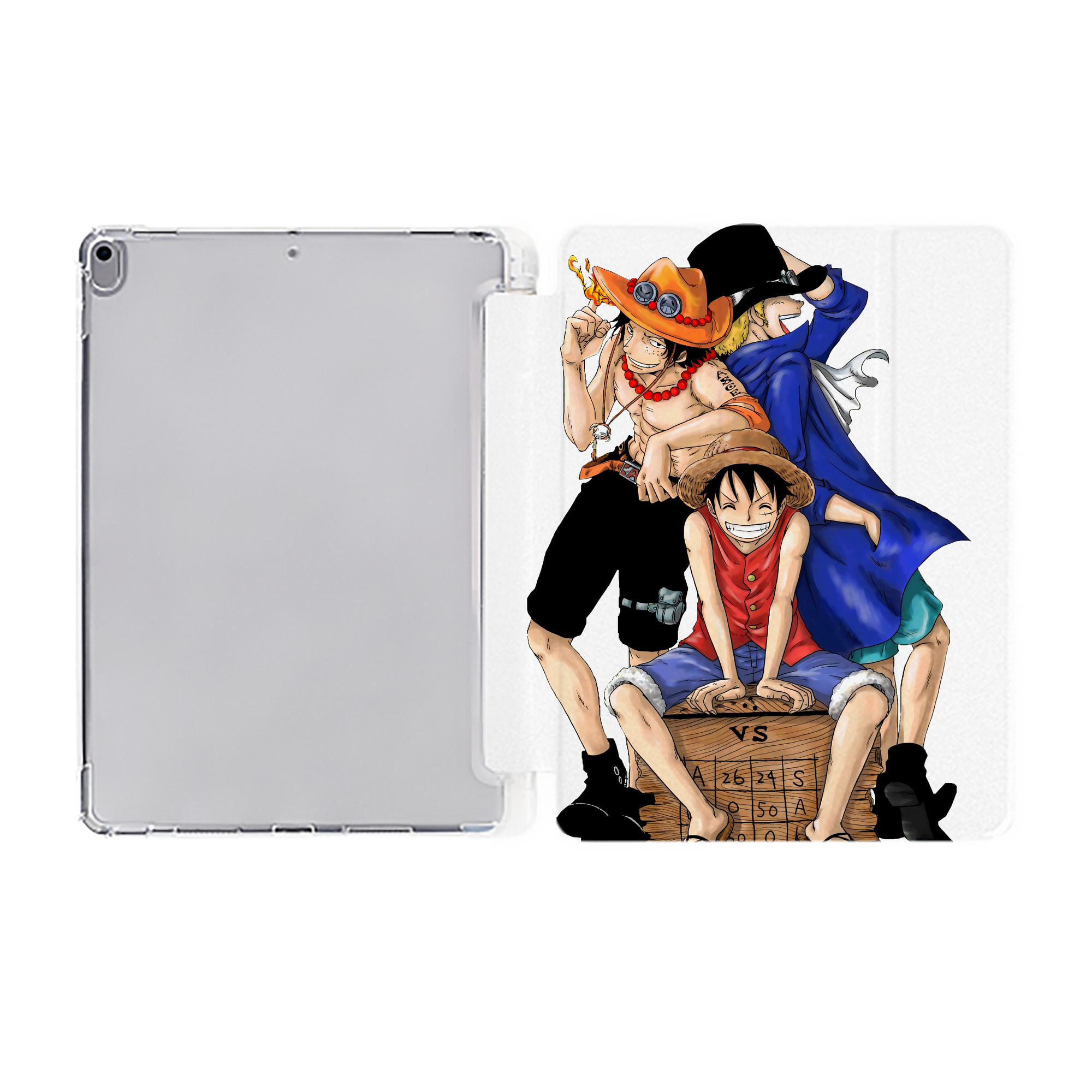 （画像用） ワンピース モンキー・D・ルフィ ONE PIECE Monkey D. Luffy IPad ケース ペン収納付き 三つ折りスタンド PUレザー×シリコン 対応機種9.5/10.5/10.9インチ